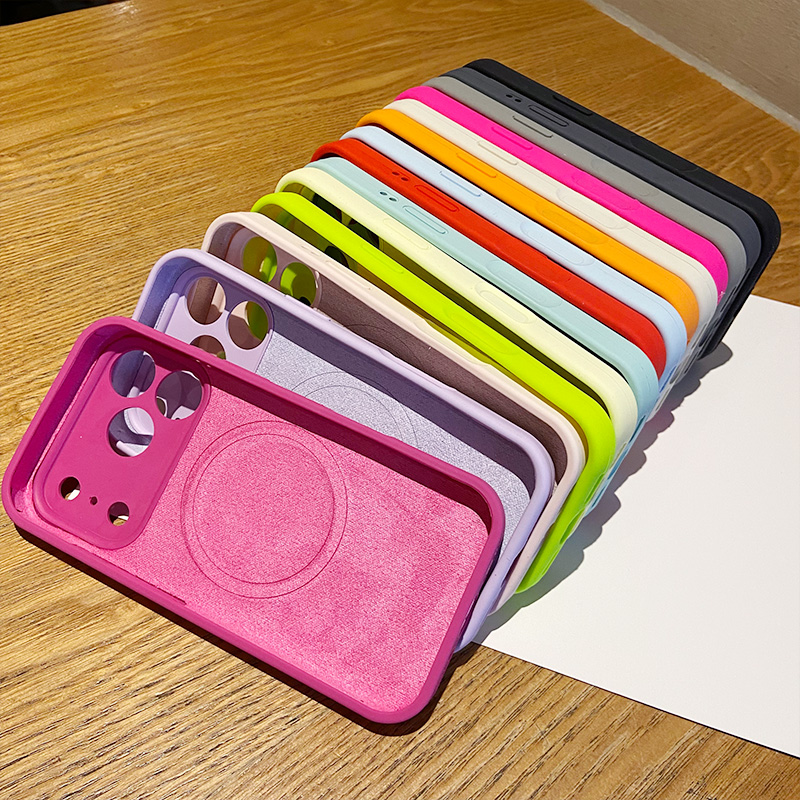 カラーブロッキングリキッドシリコン製Magsafe対応ケース - Liquid Silicone Magnetic Phone Case のレビューと価格