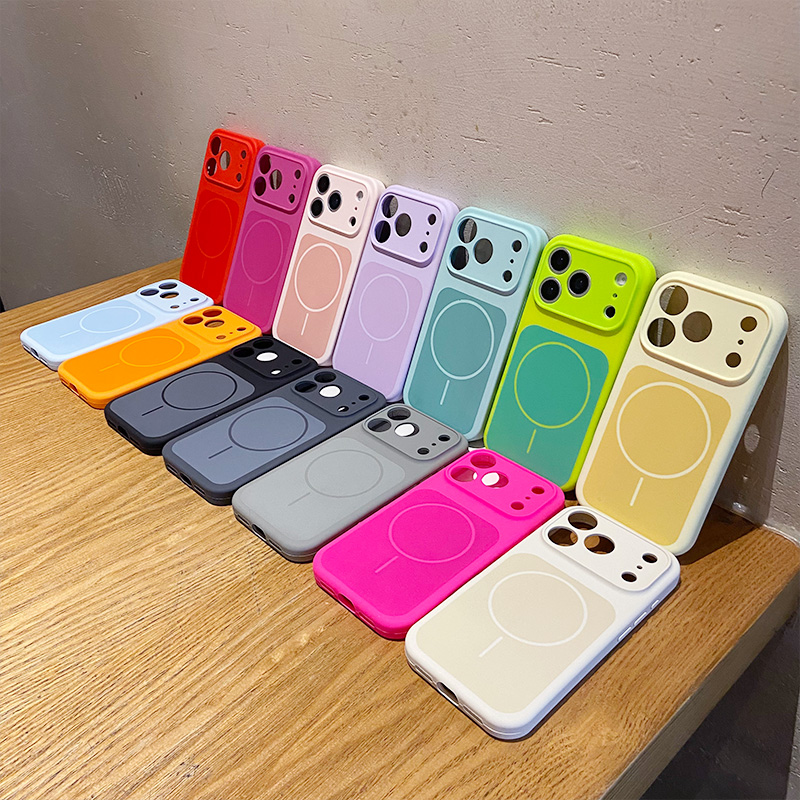 カラーブロッキングリキッドシリコン製Magsafe対応ケース - Liquid Silicone Magnetic Phone Case のレビューと価格