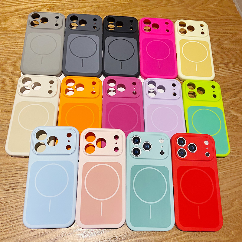 カラーブロッキングリキッドシリコン製Magsafe対応ケース - Liquid Silicone Magnetic Phone Case のレビューと価格