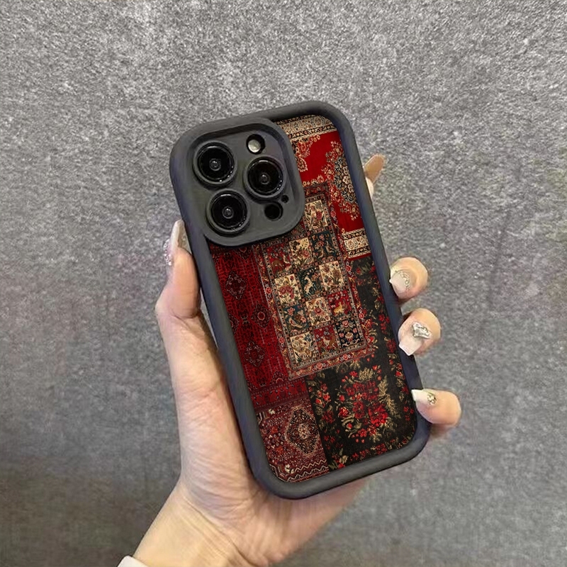 ヴィンテージパッチワークカーペット柄スマホケース サムスンギ - Vintage Floral Pattern Soft Case のレビューと価格